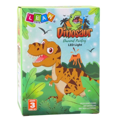 Zestaw Kreatywny Dinozaury W Słoiku Diamenty Lampka Nocna Pilot DIY LEAN Toys Zestaw Kreatywny Dinozaury W Słoiku Diamenty Lampka Nocna Pilot DIY LEAN Toys