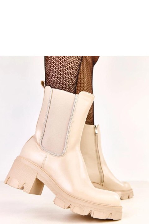 Botki Model Rimina K322 Beige - Solea Solea Botki Model Rimina K322 Beige - Solea Solea