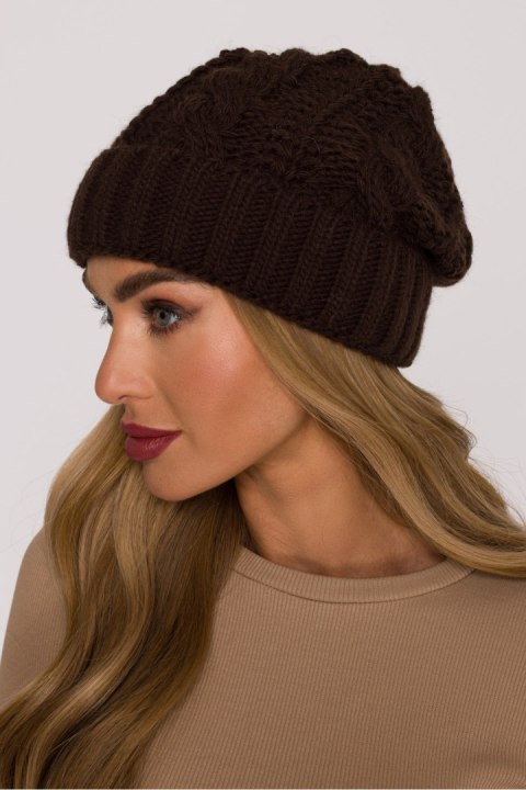 Czapka Model MOE897 Brown - Moe Moe Czapka Model MOE897 Brown - Moe Moe