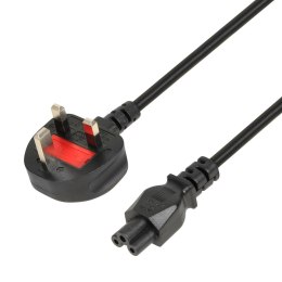 Kabel zasilający 1,8m, iBOX IKZ2UK (koniczynka) wtyczka odlewany UK, IEC320 C5, VDE, 13A IBOX