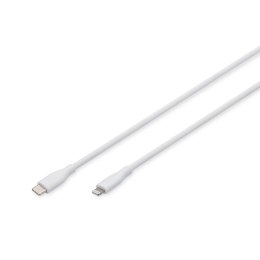 Kabel zasilający DIGITUS silikonowy USB-C - Lightning, USB 2.0 60W, certyfikat MFI, 0,5m biały Digitus