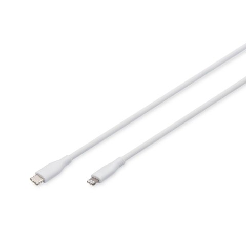 Kabel zasilający DIGITUS silikonowy USB-C - Lightning, USB 2.0 60W, certyfikat MFI, 0,5m biały Digitus Kabel zasilający DIGITUS silikonowy USB-C - Lightning, USB 2.0 60W, certyfikat MFI, 0,5m biały Digitus