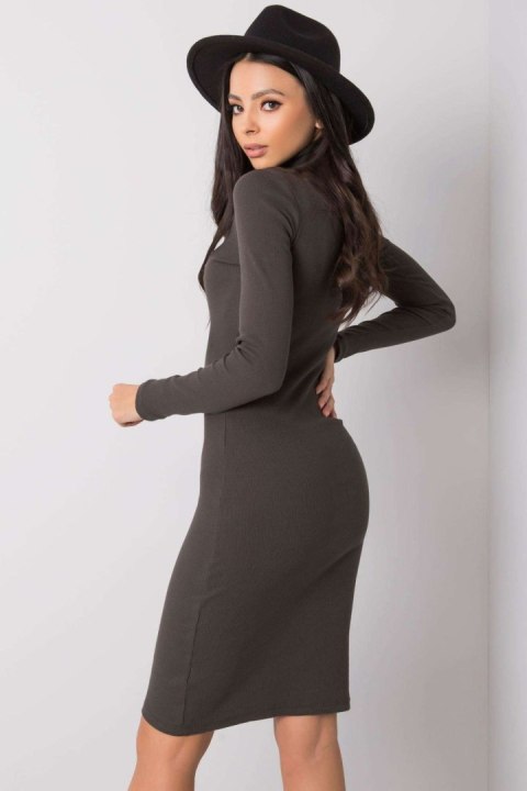 Sukienka Model RV-SK-R5133.07P Dark Khaki - Rue Paris Rue Paris