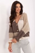 Sweter Damski Model MI-SW-0903.87 Beige - Rue Paris Rue Paris Sweter Damski Model MI-SW-0903.87 Beige - Rue Paris Rue Paris