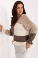 Sweter Damski Model MI-SW-0903.87 Beige - Rue Paris Rue Paris Sweter Damski Model MI-SW-0903.87 Beige - Rue Paris Rue Paris
