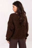 Sweter Kardigan Model MI-SW-0904.82 Dark Brown - Rue Paris Rue Paris Sweter Kardigan Model MI-SW-0904.82 Dark Brown - Rue Paris Rue Paris