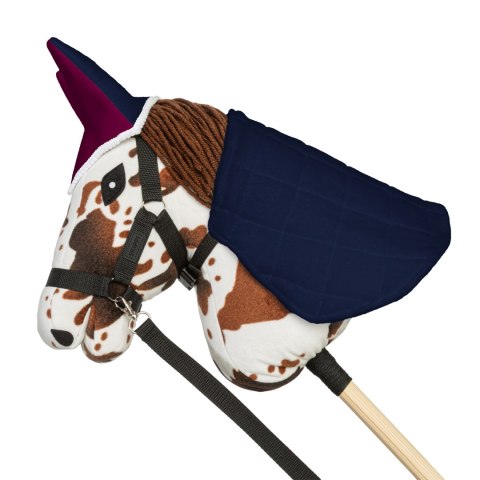 Zestaw Skippi - Hobby Horse Gniado - srokaty - Derka fuksja i granat Zestaw Skippi - Hobby Horse Gniado - srokaty - Derka fuksja i granat