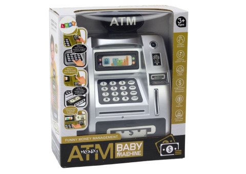 Bankomat Skarbonka Dla Dzieci Nauka Oszczędzania Srebrno Czarny LEAN Toys Bankomat Skarbonka Dla Dzieci Nauka Oszczędzania Srebrno Czarny LEAN Toys