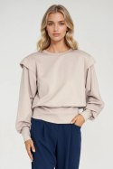 Bluza z wysokimi ściągaczami BL10 Beige - Nife Nife Bluza z wysokimi ściągaczami BL10 Beige - Nife Nife
