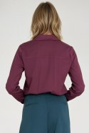 Bluzka z krytą plisą B205 Śliwka - Nife Nife Bluzka z krytą plisą B205 Śliwka - Nife Nife