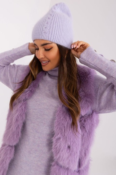 Czapka Model AT-CZ-2328.11P Light Violet - AT AT Czapka Model AT-CZ-2328.11P Light Violet - AT AT