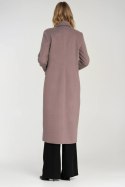 Elegancki płaszcz dwurzędowy PL25 Beige - Nife Nife Elegancki płaszcz dwurzędowy PL25 Beige - Nife Nife