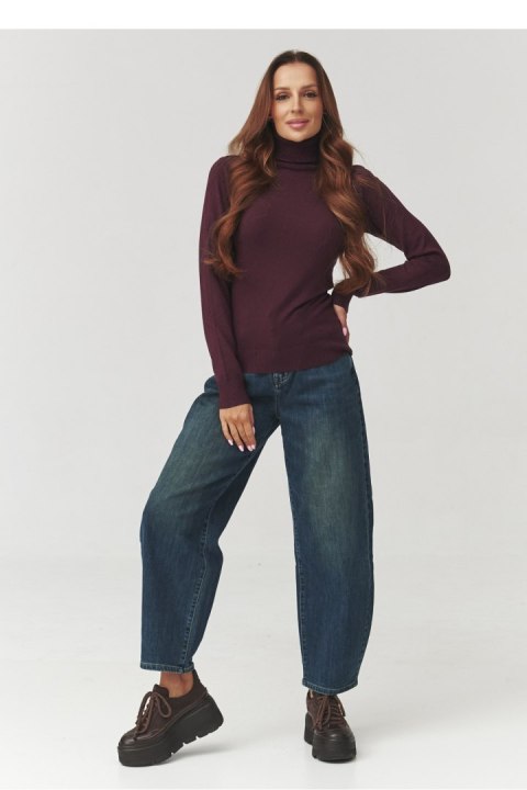 Golf Damski Model C11 Bordo - Makadamia Makadamia Golf Damski Model C11 Bordo - Makadamia Makadamia