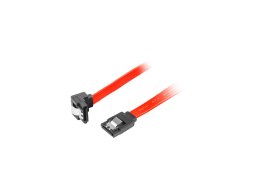 Kabel SATA Lanberg DATA II (3Gb/s) F/F 0,3m kątowy metalowe zatrzaski czerwony LANBERG