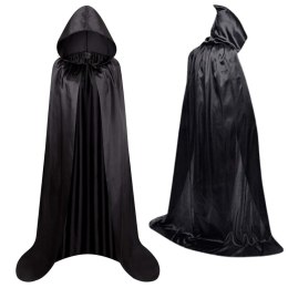 Peleryna Narzutka Z Kapturem Karnawałowa Halloweenowa Czarna 150cm LEAN Toys