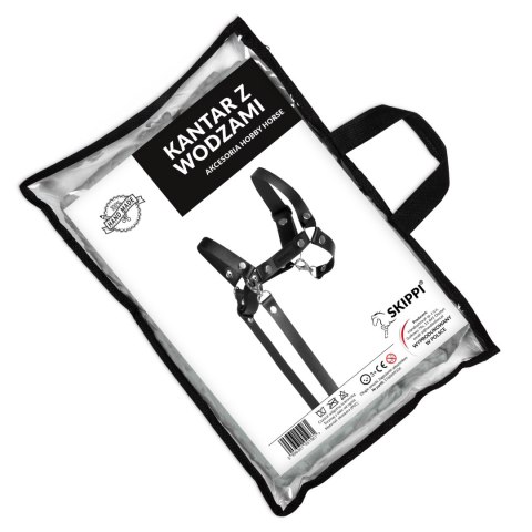 Skippi Kantar dla Hobby Horse - wodze, ekoskóra - czarny Skippi Kantar dla Hobby Horse - wodze, ekoskóra - czarny