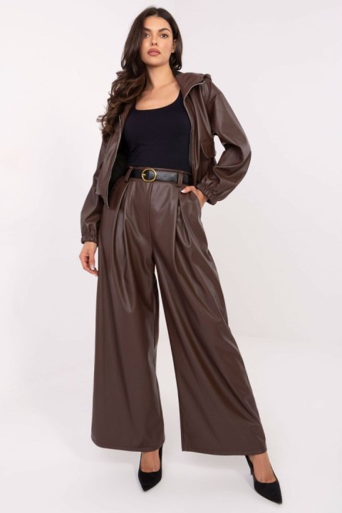 Spodnie Damskie Model IT-SP-FL8569.85 Brown - Rue Paris Rue Paris Spodnie Damskie Model IT-SP-FL8569.85 Brown - Rue Paris Rue Paris