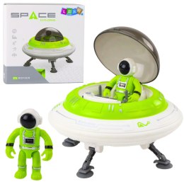 Statek Kosmiczny Ufo Figurka Astronauty Światła Dźwięki Zielony LEAN Toys