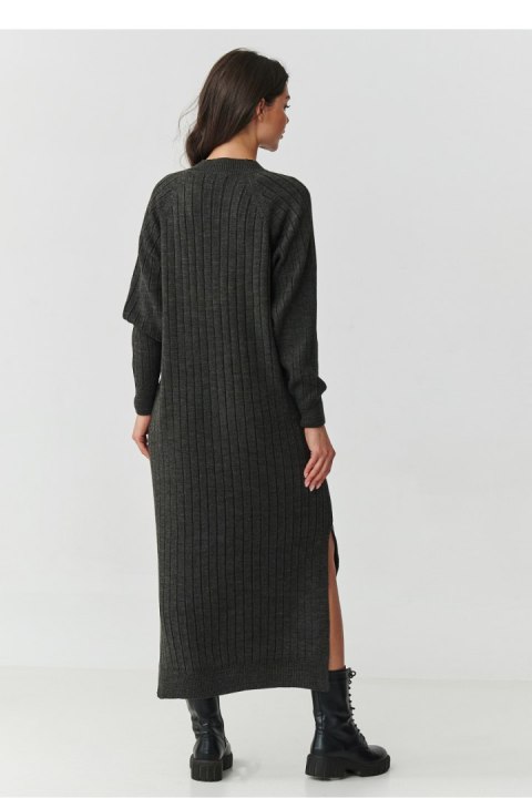 Sukienka Model S161 Grafit Melange - Makadamia Makadamia Sukienka Model S161 Grafit Melange - Makadamia Makadamia