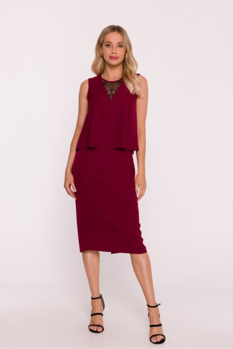 Sukienka Model S422 Bordo - Stylove Stylove Sukienka Model S422 Bordo - Stylove Stylove