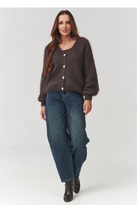 Sweter Damski Model C3 Czekolada - Makadamia Makadamia Sweter Damski Model C3 Czekolada - Makadamia Makadamia