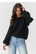 Sweter Damski Model S168 Black - Makadamia Makadamia Sweter Damski Model S168 Black - Makadamia Makadamia