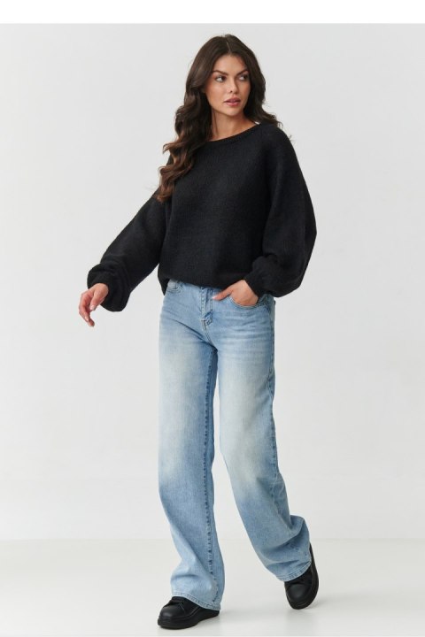 Sweter Damski Model S168 Black - Makadamia Makadamia Sweter Damski Model S168 Black - Makadamia Makadamia