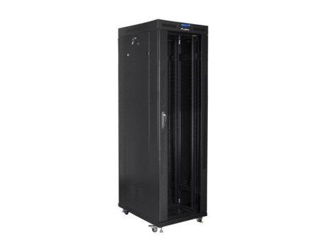 Szafa instalacyjna Rack stojąca 19" 42U 800x800 czarna drzwi szklane LCD Lanberg (flat pack) LANBERG Szafa instalacyjna Rack stojąca 19" 42U 800x800 czarna drzwi szklane LCD Lanberg (flat pack) LANBERG