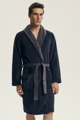 Szlafrok Męski Model Nocturn 43378-59X Navy - Henderson Henderson