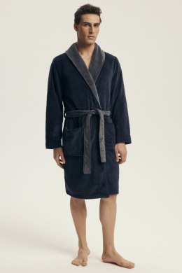 Szlafrok Męski Model Nocturn 43378-59X Navy - Henderson Henderson