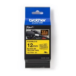 Taśma Brother P-Touch TZe-FX631 12mm x 8m (TZEFX631) - żółta, czarny nadruk Brother