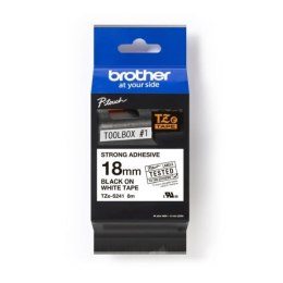 Taśma Brother P-Touch TZe-S241 18mm x 8m (TZES241) - biała, czarny nadruk Brother
