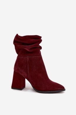 Botki Model Zazoo 4216 Bordo Zamsz - Step in style Step in style