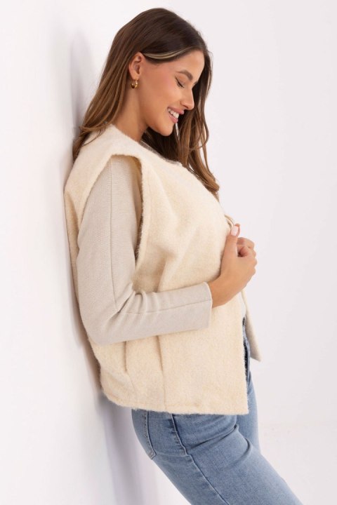 Kamizelka Model IT-KZ-FL9622.29P Ecru - Rue Paris Rue Paris Kamizelka Model IT-KZ-FL9622.29P Ecru - Rue Paris Rue Paris