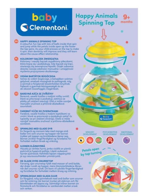 Kolorowy Bączek Zwierzątka Kuleczki Clementoni 17945 Clementoni Kolorowy Bączek Zwierzątka Kuleczki Clementoni 17945 Clementoni