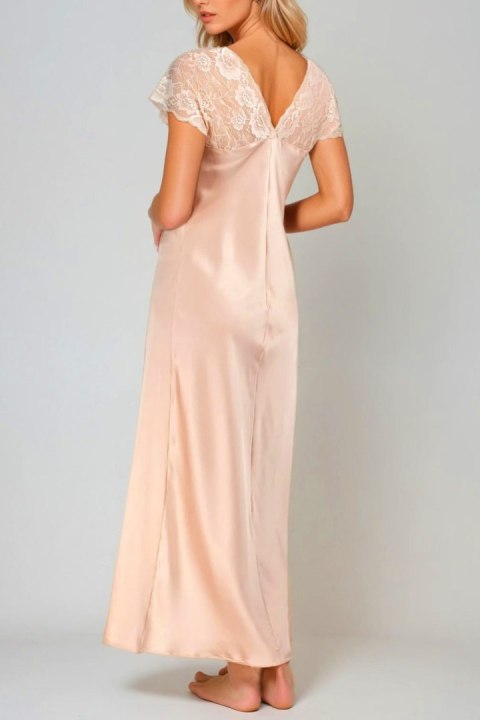 Koszulka nocna Halka Model Mactan satyna Nude - Kalimo Kalimo Koszulka nocna Halka Model Mactan satyna Nude - Kalimo Kalimo