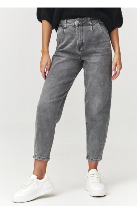 Spodnie Jeansy Damskie Model C14 Grey Jeans - Makadamia Makadamia Spodnie Jeansy Damskie Model C14 Grey Jeans - Makadamia Makadamia