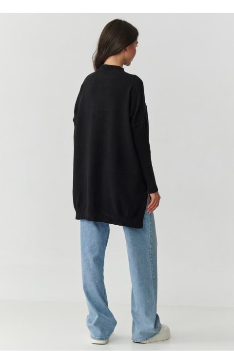 Sweter Damski Model S164 Black - Makadamia Makadamia Sweter Damski Model S164 Black - Makadamia Makadamia