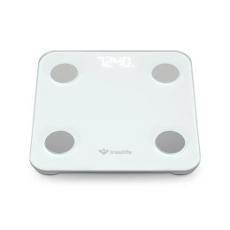 Waga diagnostyczna bluetooth TrueLife FitScale W1 BT biała kolorowy LCD 0,2 ~ 180 kg iOS, Android TrueLife