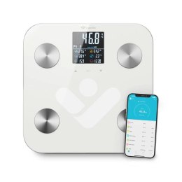 Waga diagnostyczna bluetooth TrueLife FitScale W6 BT biała kolorowy LCD 0,2 ~ 180 kg iOS, Android TrueLife