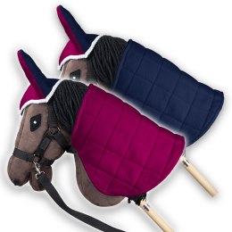 DERKA DWUSTRONNA I NAUSZNIKI SKIPPI DLA HOBBY HORSE - FUKSJA I GRANAT