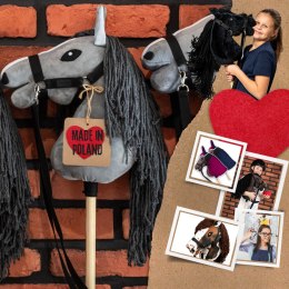 HOBBY HORSE SKIPPI - LEKKI KOŃ NA KIJU - SZARY A5 - PREZENT DLA DZIECKA