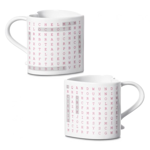 ZASKAKUJĄCY KUBEK WYKREŚLANKA DLA NIEJ NIEGO SERCE