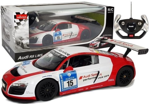 Auto R/C Audi R8 LMS Rastar 1:14 Biało-Czerwone Rastar Auto R/C Audi R8 LMS Rastar 1:14 Biało-Czerwone Rastar