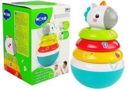 Wańka Wstańka Interaktywny Grzechotka Kolorowy Jednorożec 17 cm Hola Toys