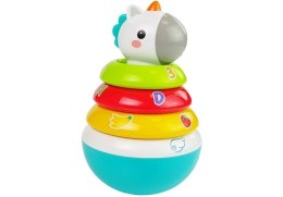 Wańka Wstańka Interaktywny Grzechotka Kolorowy Jednorożec 17 cm Hola Toys