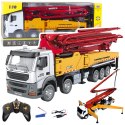 Ciężarówka Budowlana Betoniarka Z Pompą Huina Metalowa 1:18 HUINA