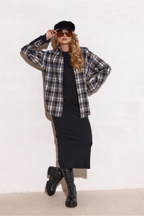 Koszula Damska Model Katnis A44 BLU0221 Krata - Roco Fashion Roco Fashion Koszula Damska Model Katnis A44 BLU0221 Krata - Roco Fashion Roco Fashion