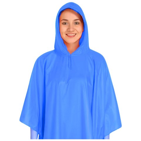 Płaszcz Peleryna Przeciwdeszczowa Wielokrotnego Użytku Niebieska 132 x 203 cm LEAN