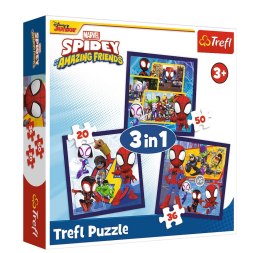 Puzzle - 3w1 (20, 36, 50) - Przygody Spideya i przyjaciół - Disney - Trefl 34892 Trefl Puzzle